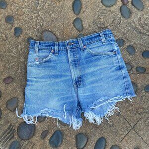 Levi's orange tab blue 517 cutoff shorts